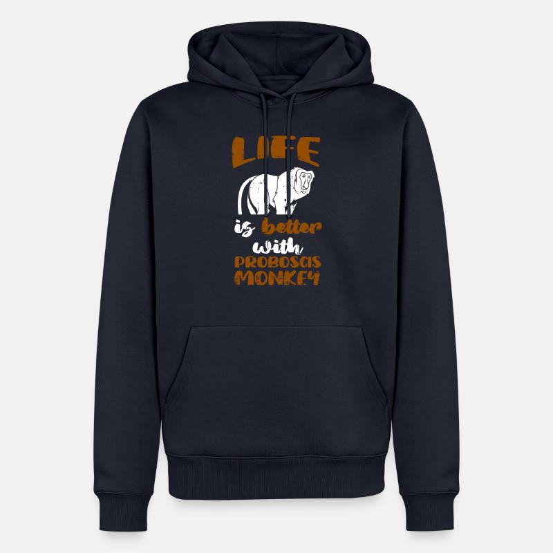 Proboscis-Affe Langnase - Männer Premium Bio Hoodie - Navy