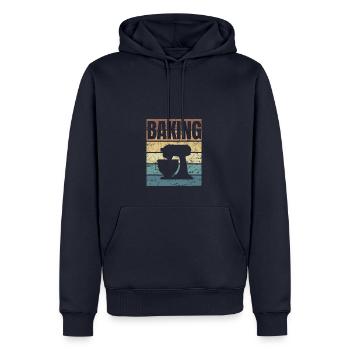 Baking Therapy Bake Cake Chef - Men’s Premium Organic Hoodie - navy - Front - Nico (187cm)