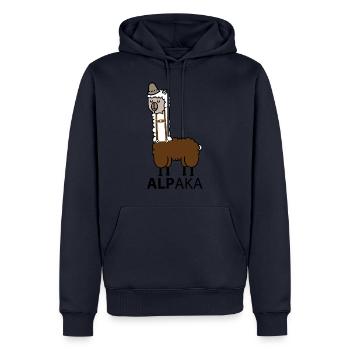 alpaga - Sweat à capuche Premium bio Homme - bleu marine - Devant - Nico (187cm)