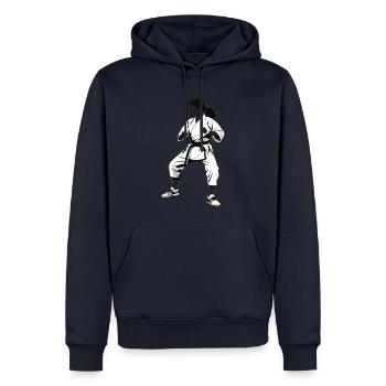Karate Girl Fighter - Martial Arts Sports Sticker - Men’s Premium Organic Hoodie - navy - Front - Nico (187cm)