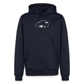 Hélicoptère Hélicoptère Tshirt Cadeau - Sweat à capuche Premium bio Homme - bleu marine - Devant - Nico (187cm)