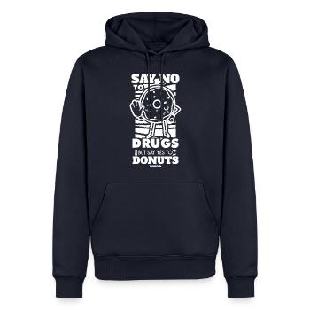 Donut Süssigkeiten Donuts Essen Bäcker Geschenk - Männer Premium Bio Hoodie - Navy - Vorne - Nico (187cm)