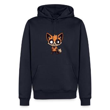 Renard Halloween Bande Dessinée Drôle - Sweat à capuche Premium bio Homme - bleu marine - Devant - Nico (187cm)