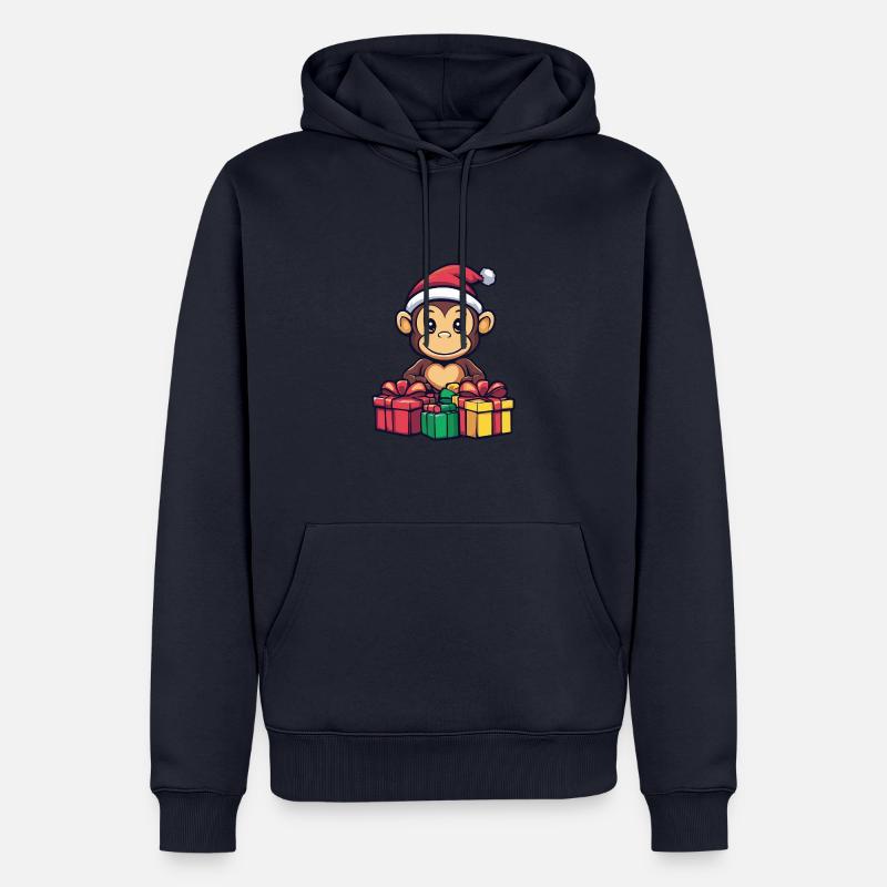 Affe Weihnachten Geschenke - Männer Premium Bio Hoodie - Navy