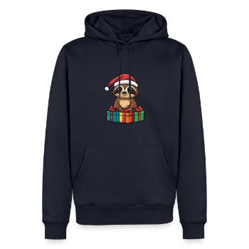 Faultier Weihnachten Geschenke - Männer Premium Bio Hoodie - Navy - Vorne - Nico (187cm)