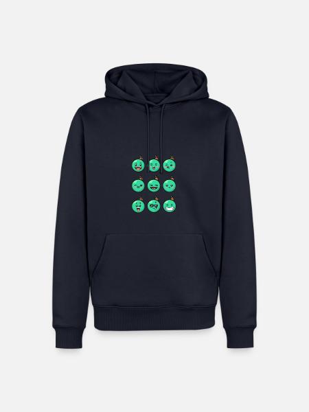 9 Weihnachtskugeln #5/10Türkis - Männer Premium Bio Hoodie - Navy