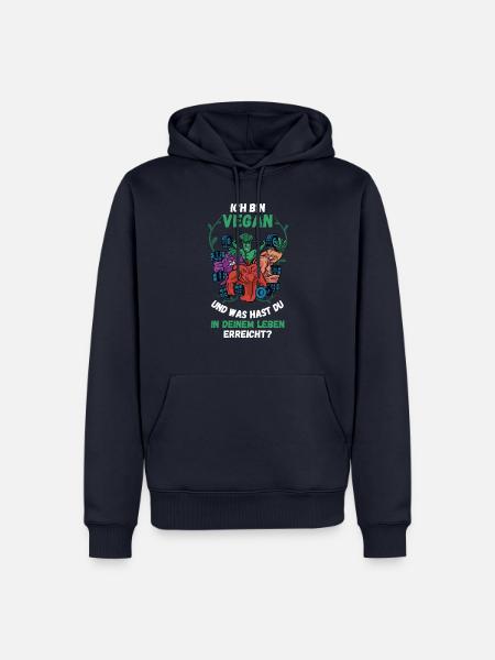 Vegan Vegetarier Veganer - Männer Premium Bio Hoodie - Navy