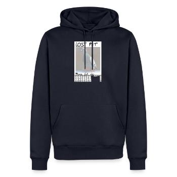 lost pet please call me - Männer Premium Bio Hoodie - Navy - Vorne - Nico (187cm)