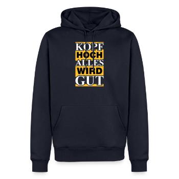 alles wird gut - Männer Premium Bio Hoodie - Navy - Vorne - Nico (187cm)