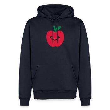 apfel smile - Männer Premium Bio Hoodie - Navy - Vorne - Nico (187cm)