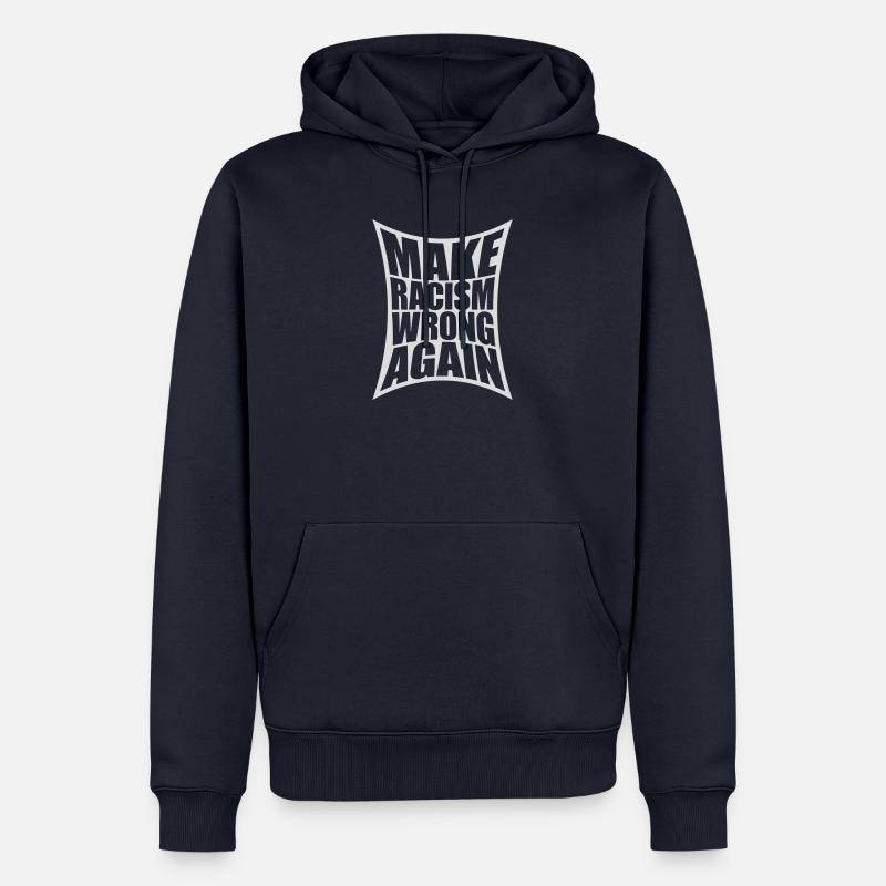 make racism wrong again - Männer Premium Bio Hoodie - Navy