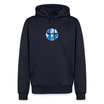 stonks - Männer Premium Bio Hoodie - Navy - Vorne - Nico (187cm)