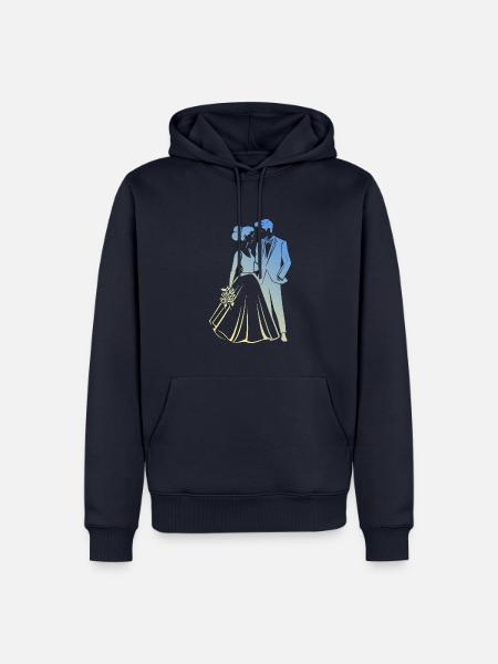 Braut Bräutigam Brautpaar - Männer Premium Bio Hoodie - Navy