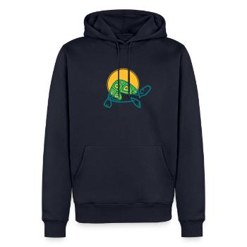 Kassiopeia - Männer Premium Bio Hoodie - Navy - Vorne - Nico (187cm)