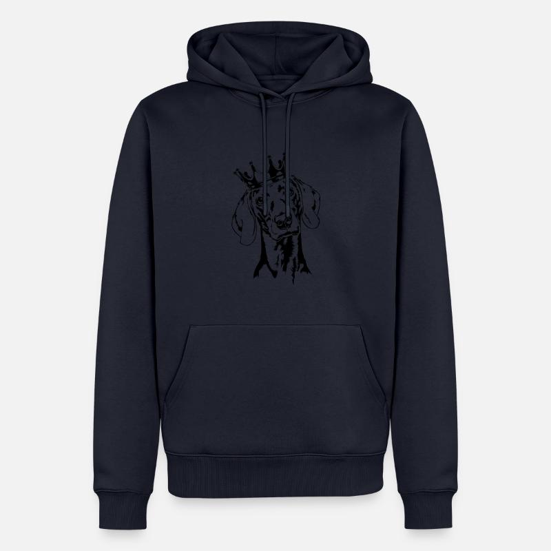 Weimaraner Krone Chiens Chien Wilsigns - Sweat à capuche Premium bio Homme - bleu marine
