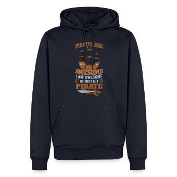 Les pirates sont géniaux Je suis génial donc je dois être un pi - Sweat à capuche Premium bio Homme - bleu marine - Devant - Nico (187cm)