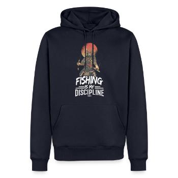 Angler - Männer Premium Bio Hoodie - Navy - Vorne - Nico (187cm)