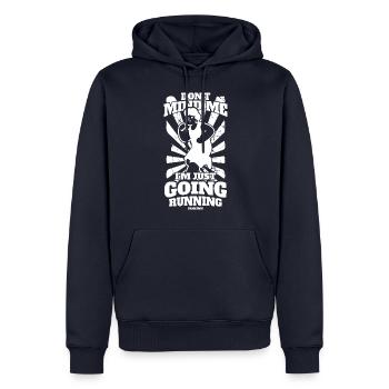 Running Jogging Sports Racing Training Gift - Sweat à capuche Premium bio Homme - bleu marine - Devant - Nico (187cm)