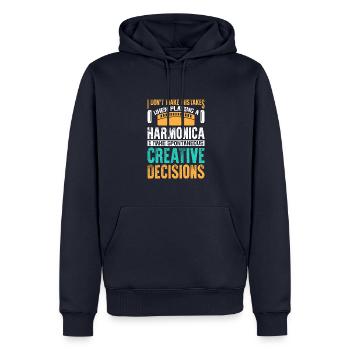 I Don't Make Mistakes When Playing Harmonica - Men’s Premium Organic Hoodie - navy - Front - Nico (187cm)