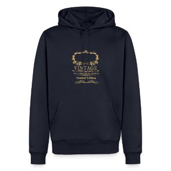 Geb Retro Vintage Blanko - Männer Premium Bio Hoodie - Navy - Vorne - Nico (187cm)