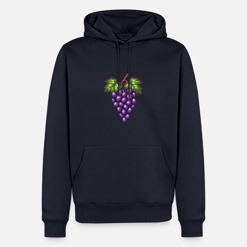 Raisins Pixel - Sweat à capuche Premium bio Homme - bleu marine
