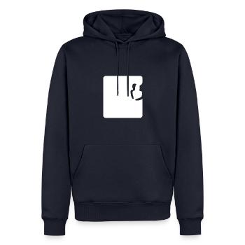 Umarmung-weiß - Männer Premium Bio Hoodie - Navy - Vorne - Nico (187cm)