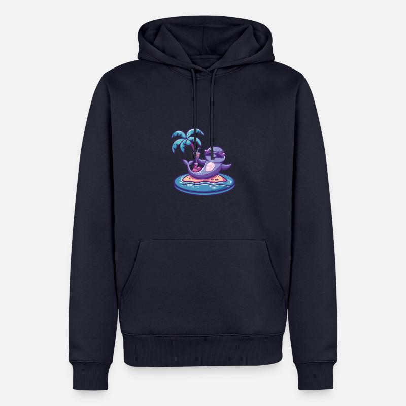 Delfin Sommer Strand Comic - Männer Premium Bio Hoodie - Navy