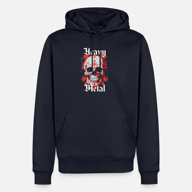 Heavy metal skull logo - Men’s Premium Organic Hoodie - navy
