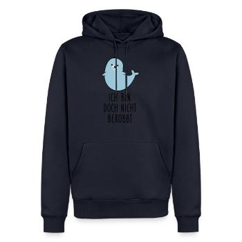 Lustige kluge Robbe - Männer Premium Bio Hoodie - Navy - Vorne - Nico (187cm)