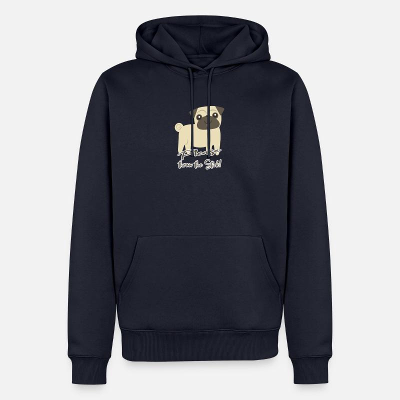 Pug Mops Geschenk - Männer Premium Bio Hoodie - Navy