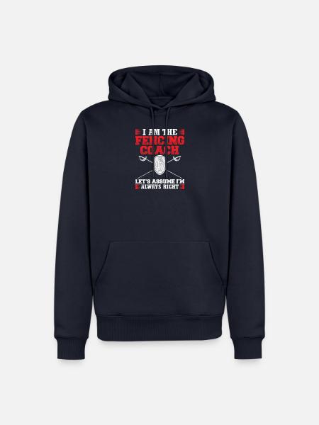 Sarcastic Fencing Design Quote Fencing Coach - Männer Premium Bio Hoodie - Navy