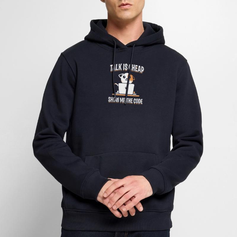 Citation de conception de programmeur impressionnante Montrez-moi le code Sweat à capuche Premium bio Homme
