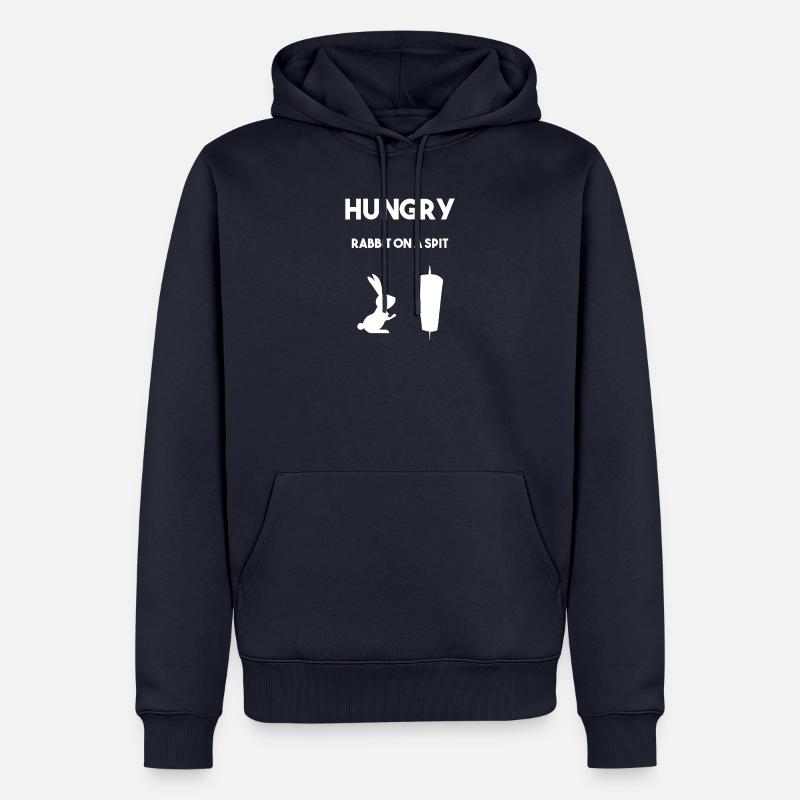Rabbit on a spit withe - Sweat à capuche Premium bio Homme - bleu marine