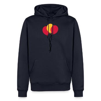 Drei Luftballons / three balloons / trois ballons - Männer Premium Bio Hoodie - Navy - Vorne - Nico (187cm)