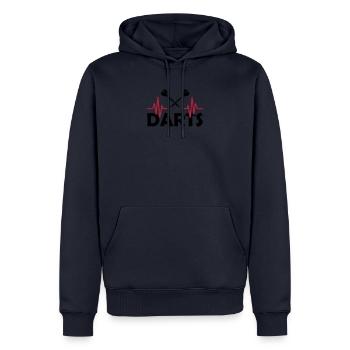 darts - Männer Premium Bio Hoodie - Navy - Vorne - Nico (187cm)