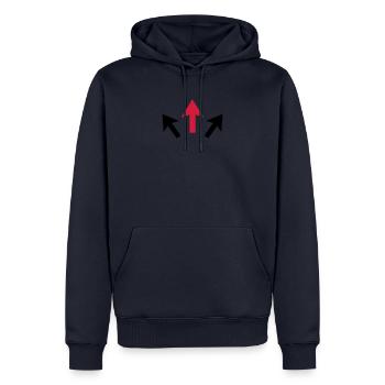 pfeile 01 - Männer Premium Bio Hoodie - Navy - Vorne - Nico (187cm)