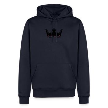 couronne - Sweat à capuche Premium bio Homme - bleu marine - Devant - Nico (187cm)