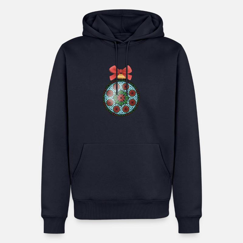Weihnachtskugel Mandala - Männer Premium Bio Hoodie - Navy
