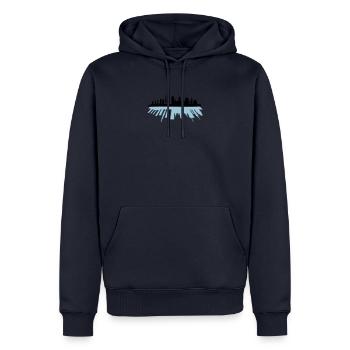 toits de la ville - Sweat à capuche Premium bio Homme - bleu marine - Devant - Nico (187cm)