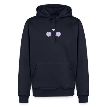 pigs in love - Männer Premium Bio Hoodie - Navy - Vorne - Nico (187cm)