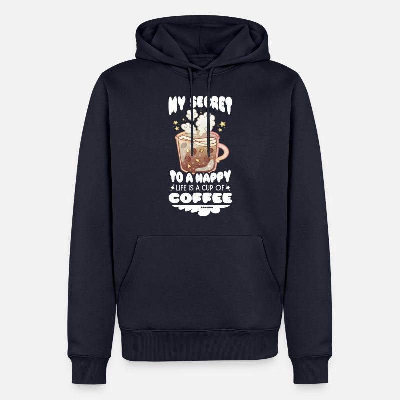 Kaffee - Männer Premium Bio Hoodie - Navy