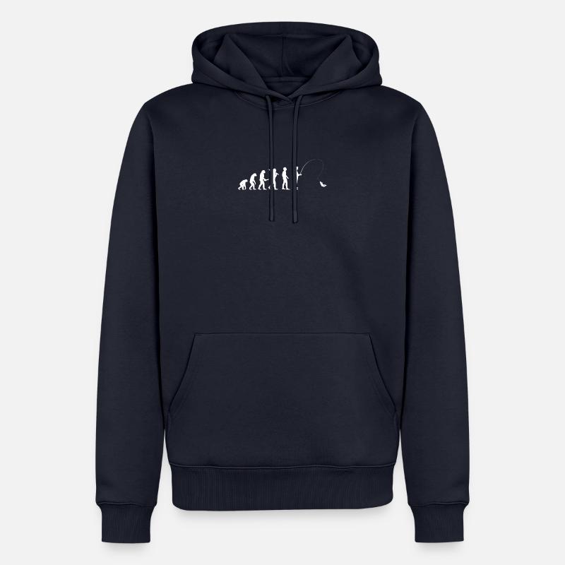 Angeln Evolution - Entwicklung zum Angler - Männer Premium Bio Hoodie - Navy