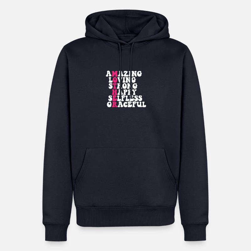 Beste Mutter Mama Eltern Geburt - Männer Premium Bio Hoodie - Navy