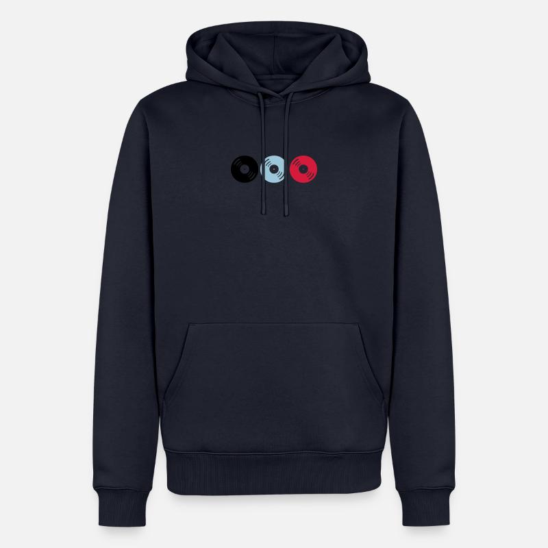 schallplatten 02 - Männer Premium Bio Hoodie - Navy