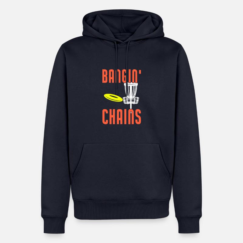 Bangin Chains Funny Disc Golf - Sweat à capuche Premium bio Homme - bleu marine