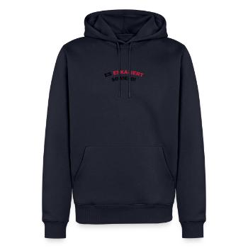es kaliert sowieso - Männer Premium Bio Hoodie - Navy - Vorne - Nico (187cm)