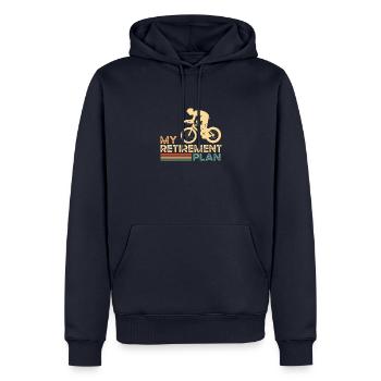 Régime de retraite Pension Cyclisme Dictons amusants Cadeau - Sweat à capuche Premium bio Homme - bleu marine - Devant - Nico (187cm)