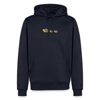 igel family - Männer Premium Bio Hoodie - Navy - Vorne - Nico (187cm)