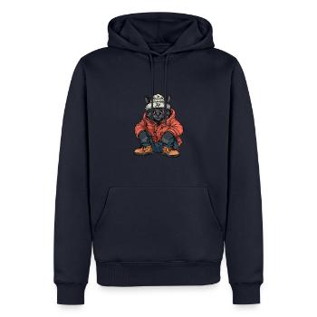 Katze Lustig Winter - Männer Premium Bio Hoodie - Navy - Vorne - Nico (187cm)