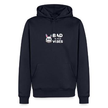 Evil Witch Vibes Halloween Costume Balai Horreur - Sweat à capuche Premium bio Homme - bleu marine - Devant - Nico (187cm)